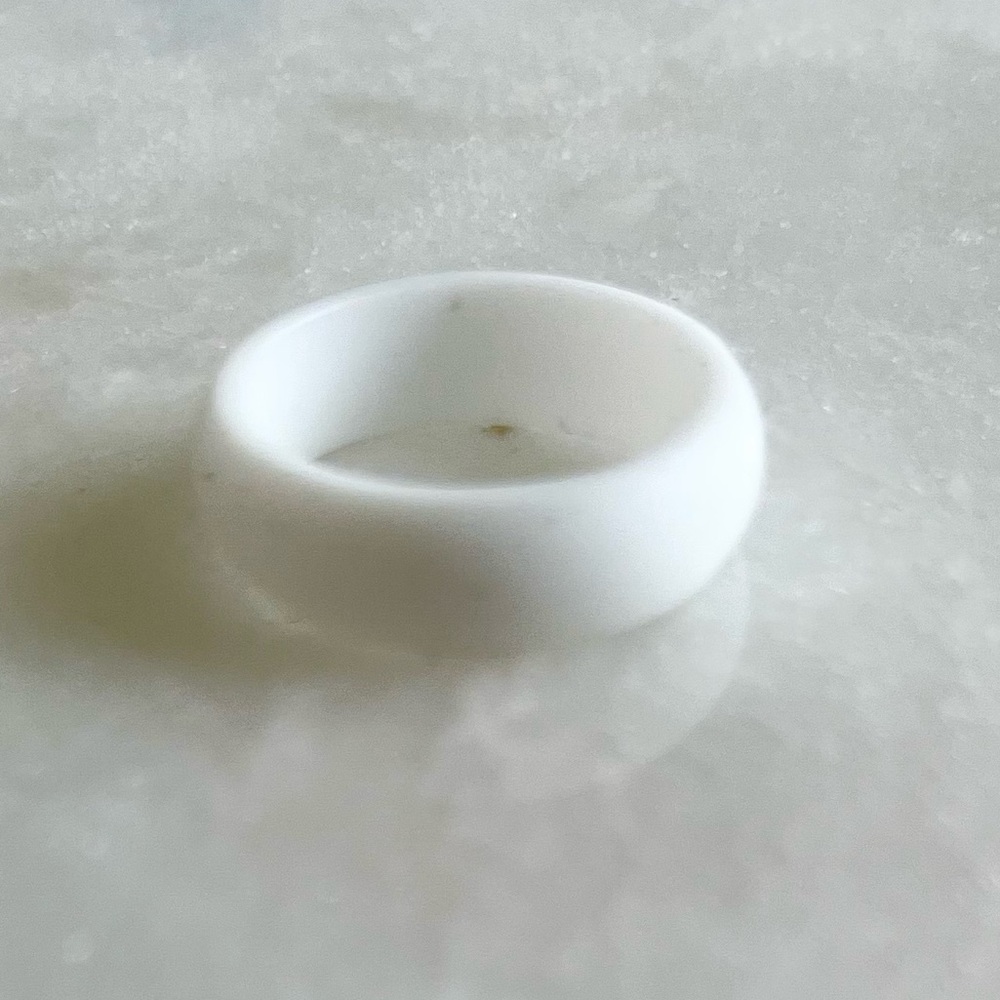 White - Womens Silicone Ring - Rounded Edge